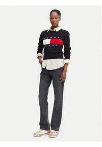 Tommy Jeans Sweter Flag DW0DW22930 Czarny Regular Fit. Kolor: czarny. Materiał: bawełna #4