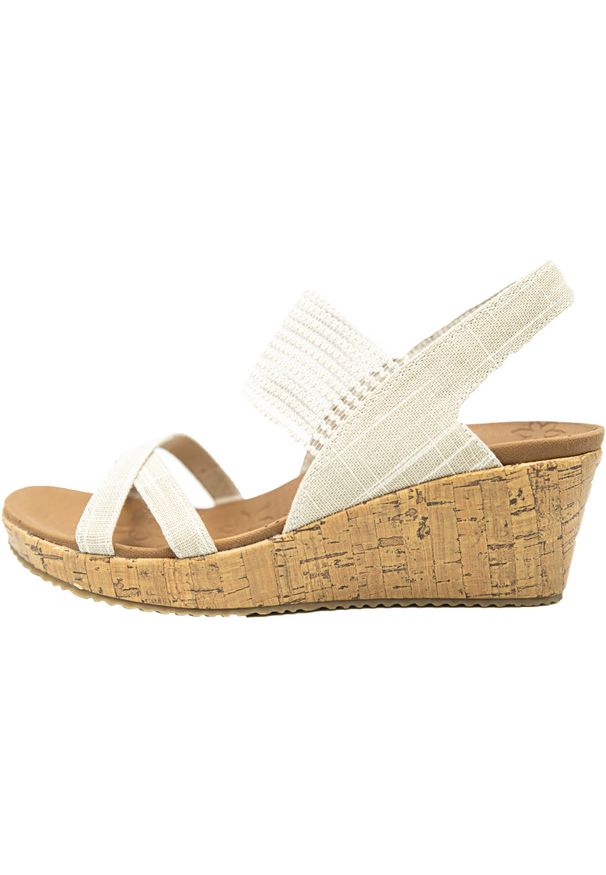 skechers - Sandały damskie, Beverlee High Tea. Okazja: na plażę. Kolor: biały. Styl: sportowy