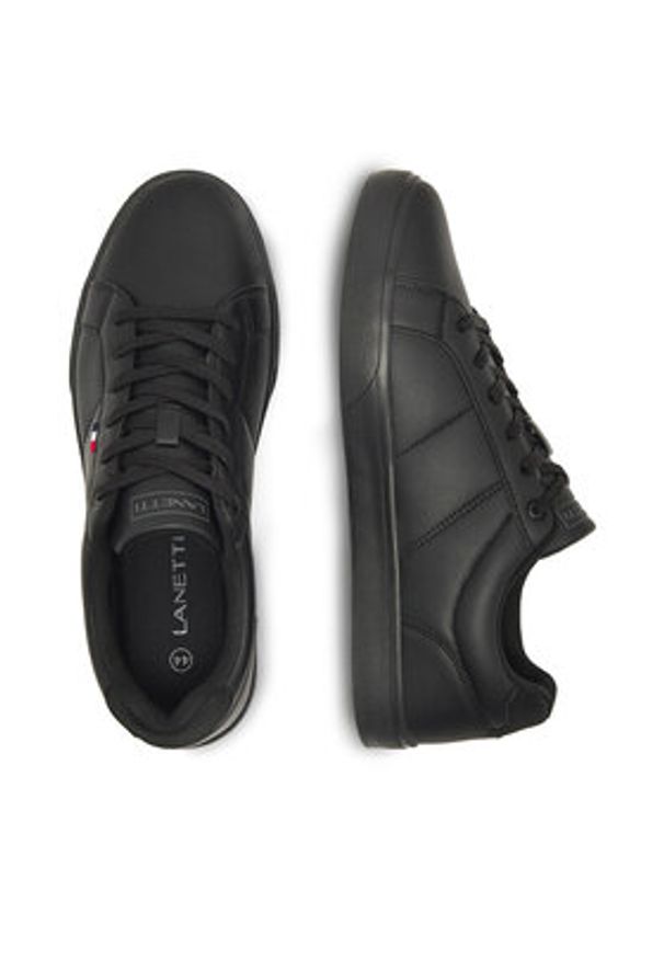 Lanetti Sneakersy MP07-11664-07 Czarny. Kolor: czarny. Materiał: skóra