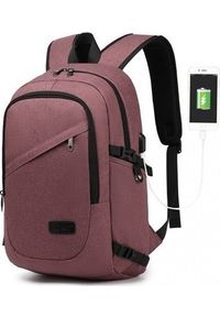 Plecak turystyczny Kono Plecak na Laptopa 15,6 USB Burgundy Compact #1