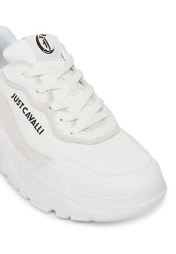 Just Cavalli Sneakersy 78RA3SL5 Biały. Kolor: biały. Materiał: materiał