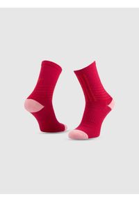 4f - 4F Skarpetki trekkingowe długie damskie - różowe 39-42. Kolor: różowy. Materiał: wełna, materiał. Wzór: prążki. Sport: turystyka piesza #1
