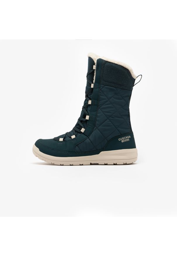 quechua - Śniegowce turystyczne damskie NH500. Kolor: zielony, niebieski, wielokolorowy. Materiał: materiał. Sezon: zima. Styl: sportowy