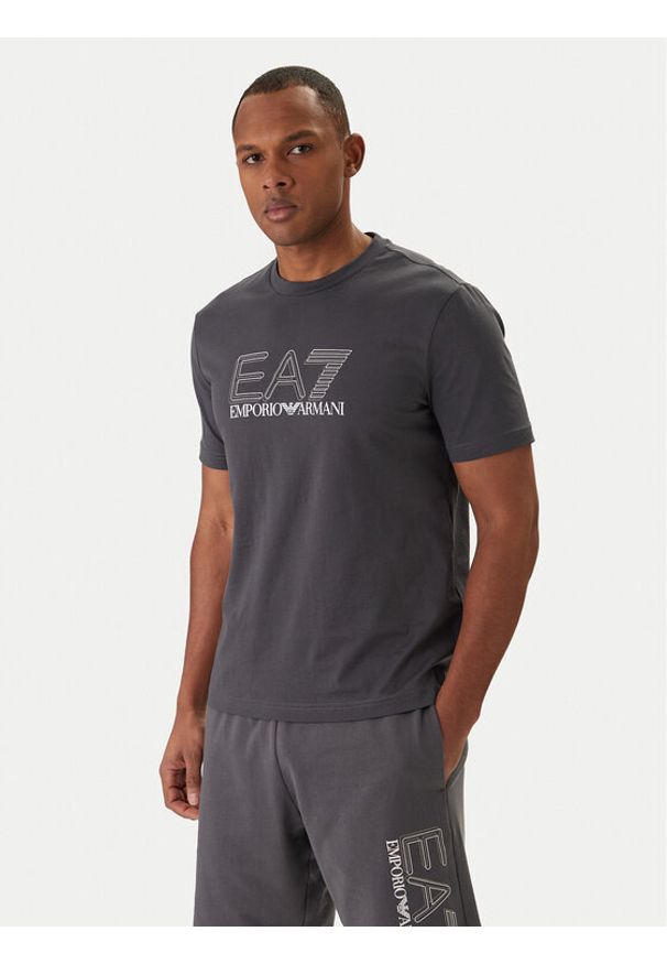 EA7 Emporio Armani T-Shirt 7M001307 AF10375 Szary Regular Fit. Kolor: szary. Materiał: bawełna