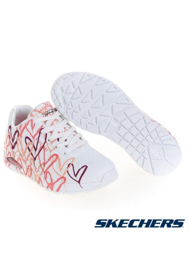 skechers - Buty damskie SKECHERS JGoldcrown Uno Spread The Love. Kolor: biały