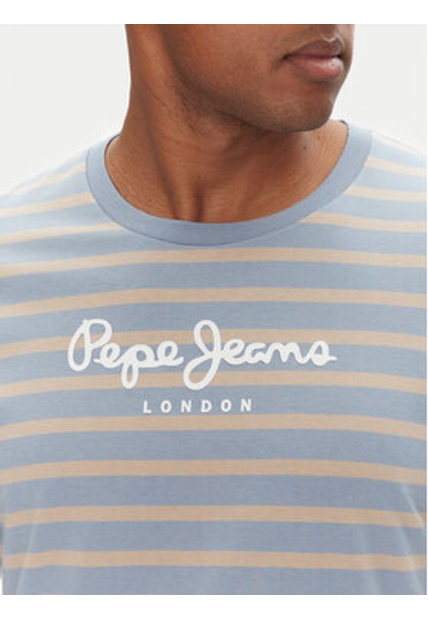 Pepe Jeans T-Shirt PM509407 Niebieski Regular Fit. Kolor: niebieski. Materiał: bawełna