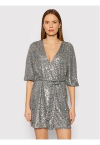 Rinascimento Sukienka koktajlowa CFC0106704003 Srebrny Regular Fit. Kolor: srebrny. Materiał: syntetyk. Styl: wizytowy #1