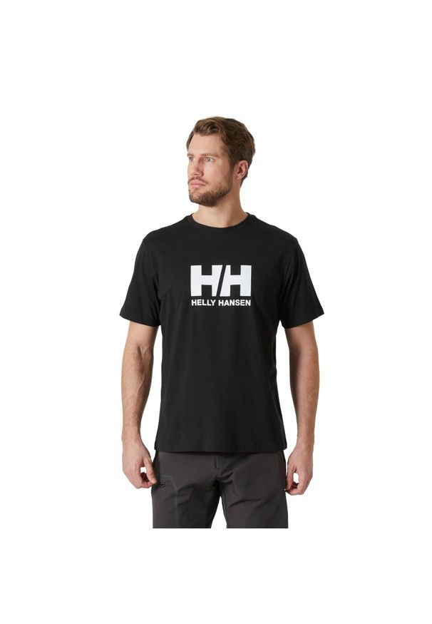 Koszulka bawełniana męska Helly Hansen HH Logo T-Shirt 2.0. Kolor: czarny. Materiał: bawełna. Sport: turystyka piesza