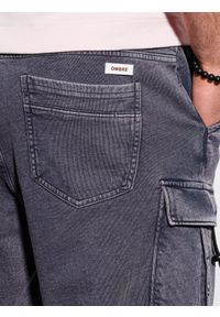 Ombre Clothing - Krótkie spodenki męskie dresowe W292 - czarne - S. Kolor: czarny. Materiał: dresówka. Długość: krótkie #3