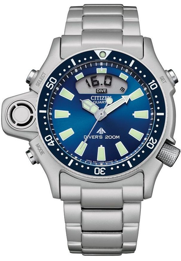 Zegarek CITIZEN JP2000-67L. Kwarcowy, Kolor niebieski. Mężczyzna. NoSize. Kolor: niebieski