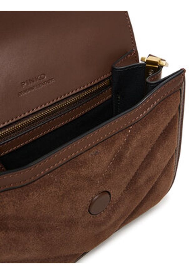 Pinko - PINKO Torebka Love Box Bag Fl Mini AI 25-26 PLTT 104297 A2JH Brązowy. Kolor: brązowy. Materiał: skórzane