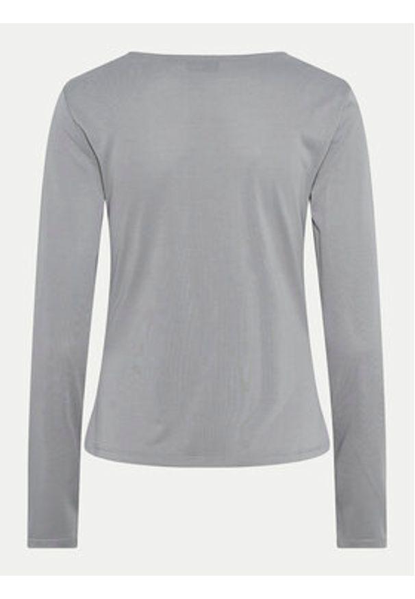 Pieces Bluzka Anora 17151339 Szary Slim Fit. Kolor: szary. Materiał: syntetyk, wiskoza