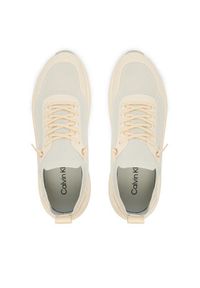 Calvin Klein Sneakersy Chunky Runner Lace Up Sock Knit YW0YW02033 Écru. Kolor: kremowy. Materiał: materiał #4