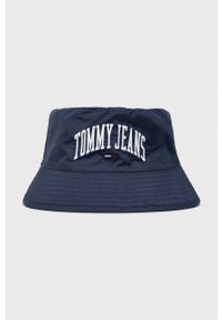 Tommy Jeans kapelusz dwustronny kolor granatowy. Kolor: niebieski. Materiał: poliester