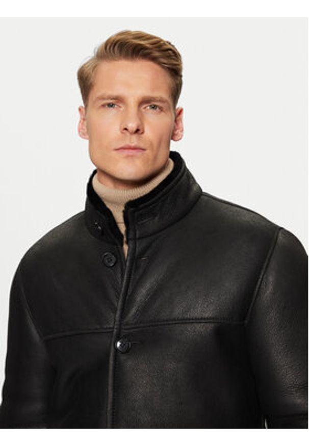 JOOP! Kożuch 17 Parton 80000662 Czarny Regular Fit. Kolor: czarny. Materiał: skóra