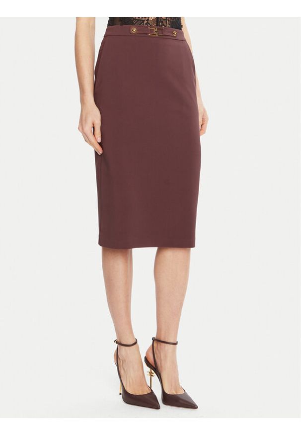 Elisabetta Franchi Spódnica ołówkowa GO-137-56E2-V320 Bordowy Regular Fit. Kolor: czerwony. Materiał: syntetyk