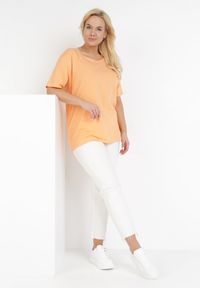 Born2be - Pomarańczowy T-shirt Paselis. Kolor: pomarańczowy. Materiał: dzianina, elastan, bawełna. Długość rękawa: krótki rękaw. Długość: krótkie #2