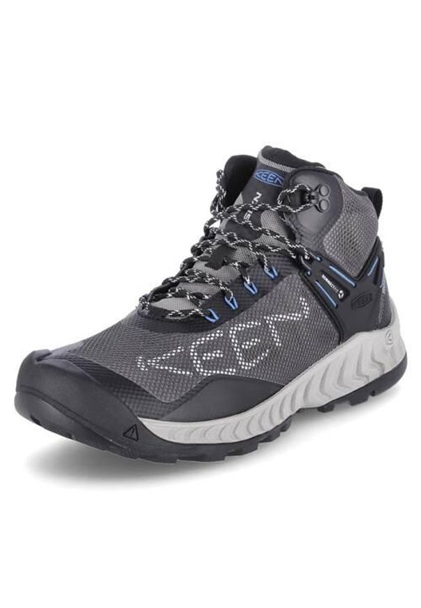 keen - Buty trekkingowe męskie Keen Nxis Evo WP. Wysokość cholewki: za kostkę. Kolor: czarny, szary, wielokolorowy. Materiał: materiał, syntetyk. Szerokość cholewki: normalna. Sport: turystyka piesza
