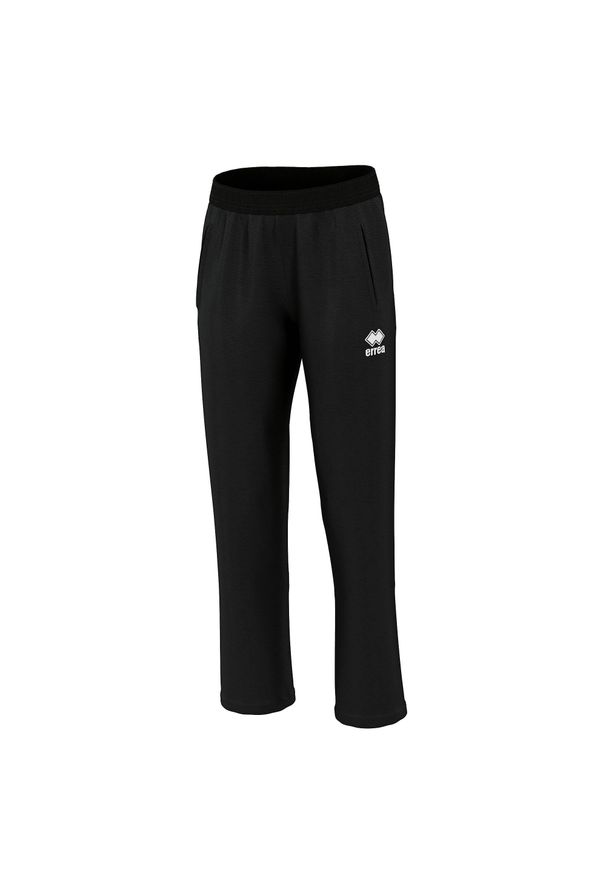 ERREA - Errea Valery Reklama Czarne Spodnie Damskie. Kolor: czarny, wielokolorowy, biały. Materiał: dresówka