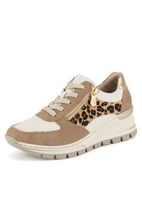 Rieker Sneakersy N8308-64 Beżowy. Kolor: beżowy. Materiał: skóra #5