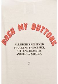 Dash My Buttons - T-shirt All Rights Reserved. Okazja: na co dzień. Kolor: biały. Wzór: nadruk. Styl: casual #4