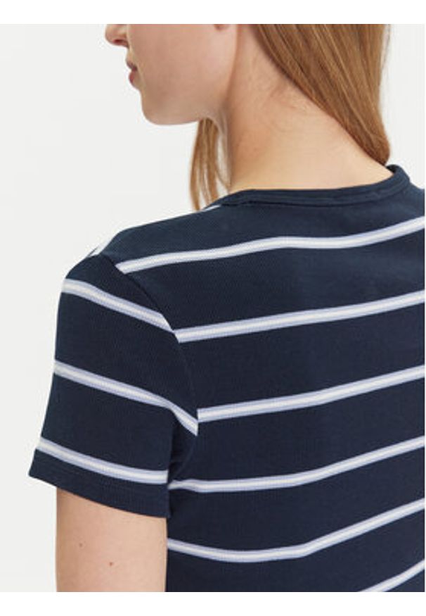 Tommy Jeans T-Shirt Essential DW0DW17383 Granatowy Slim Fit. Kolor: niebieski. Materiał: bawełna
