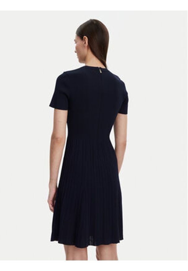 MICHAEL Michael Kors Sukienka dzianinowa MS5830OBFD Granatowy Slim Fit. Kolor: niebieski. Materiał: syntetyk