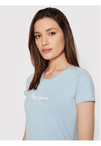 Pepe Jeans T-Shirt New Virgina PL505202 Niebieski Slim Fit. Kolor: niebieski. Materiał: bawełna #4