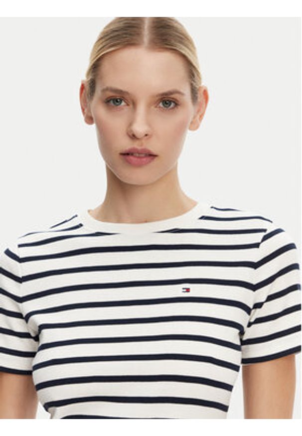 TOMMY HILFIGER - Tommy Hilfiger T-Shirt New Cody WW0WW40587 Écru Slim Fit. Materiał: bawełna