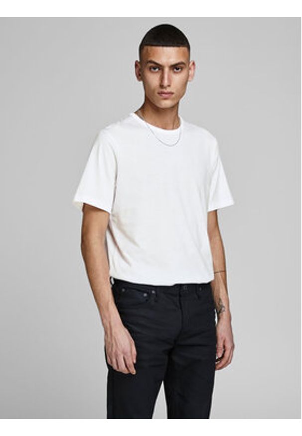 Jack & Jones Komplet 2 t-shirtów Basic Crew Neck 12133913 Biały Regular Fit. Kolor: biały. Materiał: bawełna