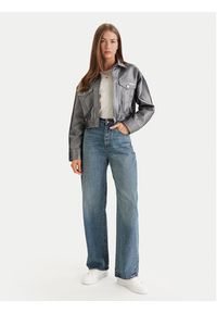 Calvin Klein Kurtka jeansowa LV047E715G Srebrny Relaxed Fit. Kolor: srebrny. Materiał: jeans #4