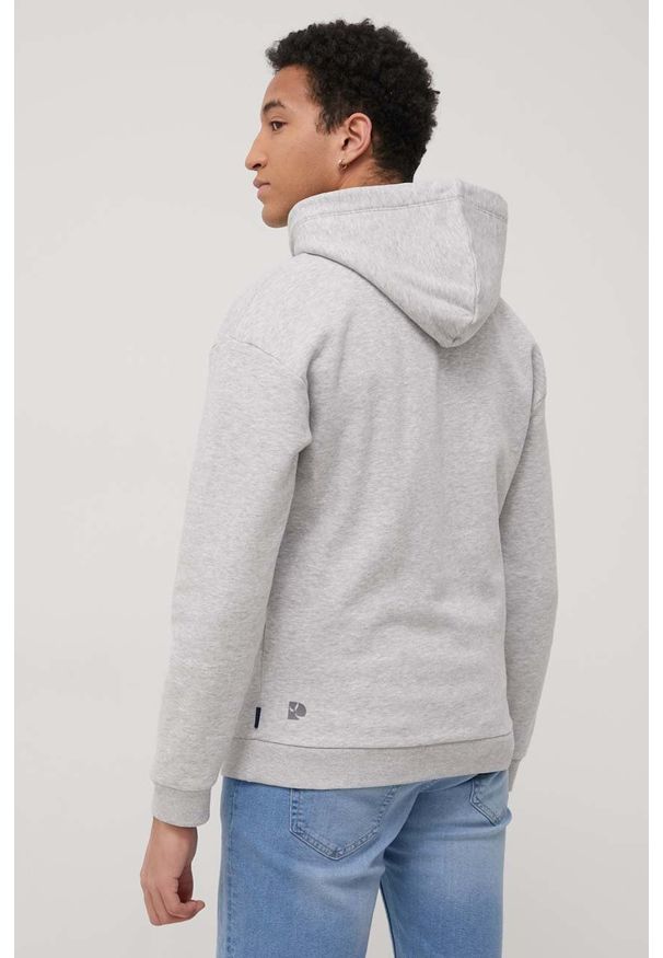 Tom Tailor bluza męska kolor szary z kapturem melanżowa. Typ kołnierza: kaptur. Kolor: szary. Materiał: dzianina. Wzór: melanż