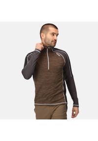 Hepley Regatta męska turystyczna bluza szybkoschnąca z suwakiem. Kolor: brązowy. Materiał: elastan, poliester. Sport: turystyka piesza