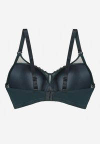 Born2be - Ciemnozielony Biustonosz z Koronką i Transparentną Wstawką Heliphine. Kolor: zielony. Materiał: koronka. Wzór: koronka #3