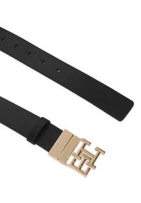 TOMMY HILFIGER - Tommy Hilfiger Pasek Damski Th Logo 3.0 Rev Mono AW0AW18019 Czarny. Kolor: czarny. Materiał: skóra #4