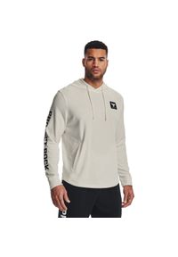 Bluza z kapturem męskie Under Armour Project Rock Terry. Typ kołnierza: kaptur. Kolor: biały. Materiał: bawełna, materiał. Sport: fitness #1