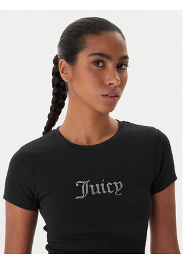 Juicy Couture T-Shirt Esme JCWCT225323 Czarny Slim Fit. Kolor: czarny