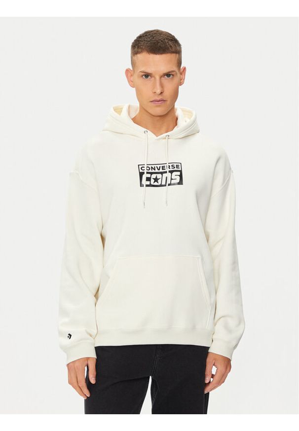 Converse Bluza M Cons Hoodie 10026148-A10 Écru Regular Fit. Materiał: bawełna