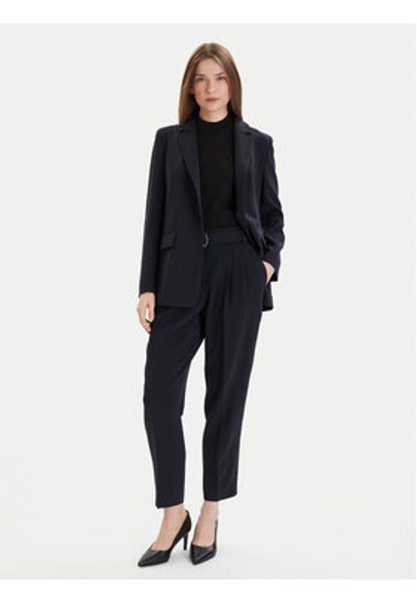 BOSS - Boss Spodnie materiałowe Tapiah 50490037 Granatowy Regular Fit. Kolor: niebieski. Materiał: syntetyk