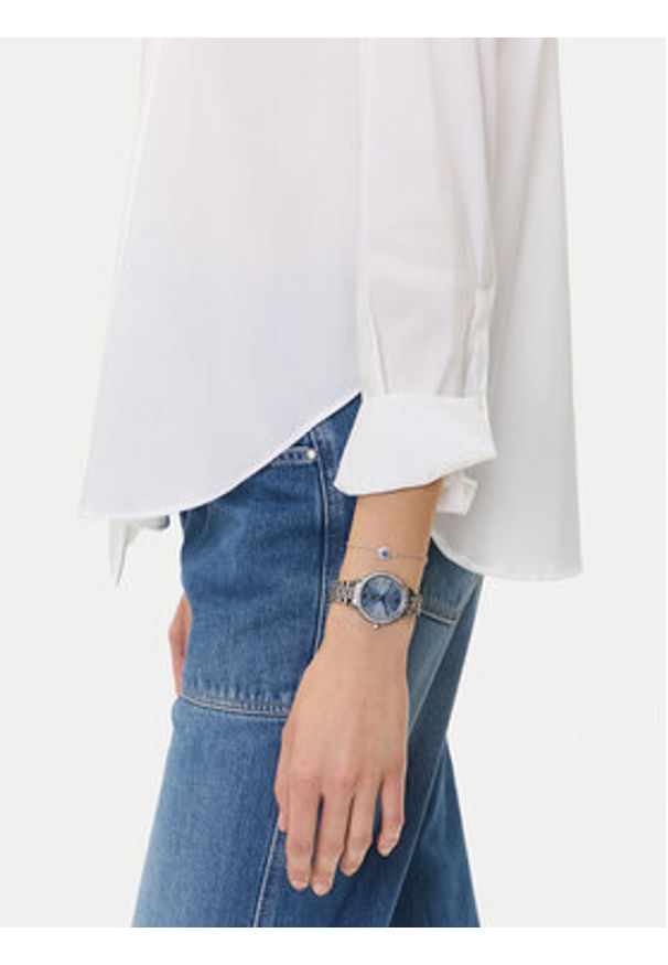 U.S. Polo Assn. Zestaw zegarek i bransoletka Faith USP6392TW Srebrny. Kolor: srebrny