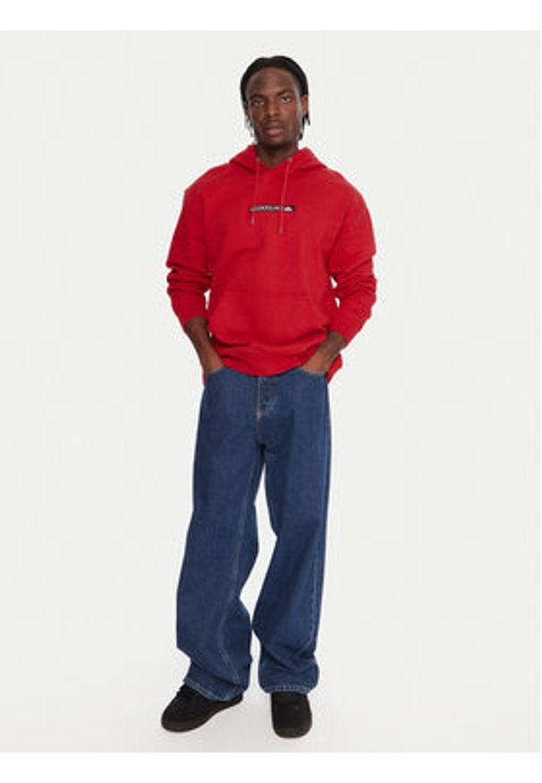 Quiksilver Bluza Dna EQYFT05121 Czerwony Oversize. Kolor: czerwony. Materiał: bawełna