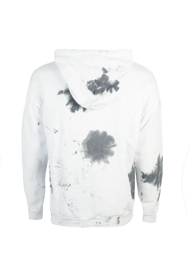 Takeshy Kurosawa Bluza "Shibori" | 82917 | Shibori | Mężczyzna | Biały, Szary. Okazja: na co dzień. Typ kołnierza: kaptur. Kolor: szary, biały, wielokolorowy. Materiał: bawełna. Wzór: aplikacja, nadruk. Styl: casual