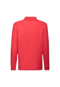 FRUIT OF THE LOOM - Koszulka Polo Z Długim Rękawem Dla Dzieci. Typ kołnierza: polo. Kolor: czerwony. Długość rękawa: długi rękaw. Długość: długie