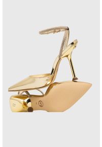 MICHAEL Michael Kors szpilki skórzane Imani kolor złoty 40S3IMHP1L. Zapięcie: klamry. Kolor: złoty. Materiał: skóra. Obcas: na szpilce. Wysokość obcasa: średni #5