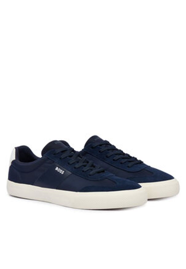 BOSS Sneakersy Aiden Tenn 50563847 Granatowy. Kolor: niebieski. Materiał: skóra, zamsz