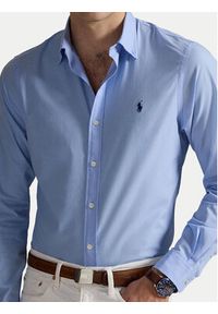 Polo Ralph Lauren Koszula 710929348009 Błękitny Slim Fit. Typ kołnierza: polo. Kolor: niebieski. Materiał: bawełna #7