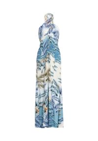 AGUA BENDITA - Niebieska sukienka maksi Arabella Beck. Okazja: na plażę. Kolor: biały. Materiał: wiskoza. Długość rękawa: bez ramiączek. Wzór: aplikacja. Długość: maxi #11