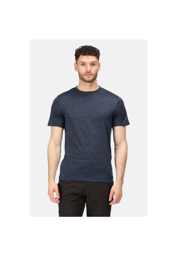 Regatta - Męska koszulka turystyczna z krótkim rękawem Fingal Edition. Kolor: brązowy, niebieski, zielony, wielokolorowy. Materiał: poliester. Długość rękawa: krótki rękaw. Długość: krótkie