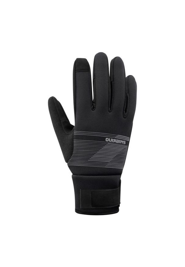 SHIMANO - Rękawiczki kolarskie WINDBREAK Thermal, metaliczny szary. Kolor: czarny. Materiał: guma. Sport: kolarstwo