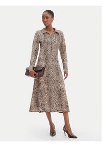 Morgan Sukienka koszulowa 261-RINGO Beżowy Regular Fit. Kolor: beżowy. Materiał: syntetyk. Typ sukienki: koszulowe #2